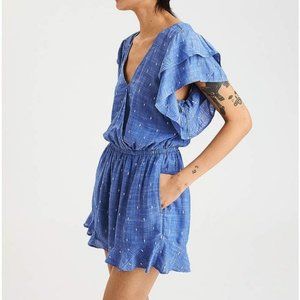 American Eagle Ruffle Sleeve Romper Medium